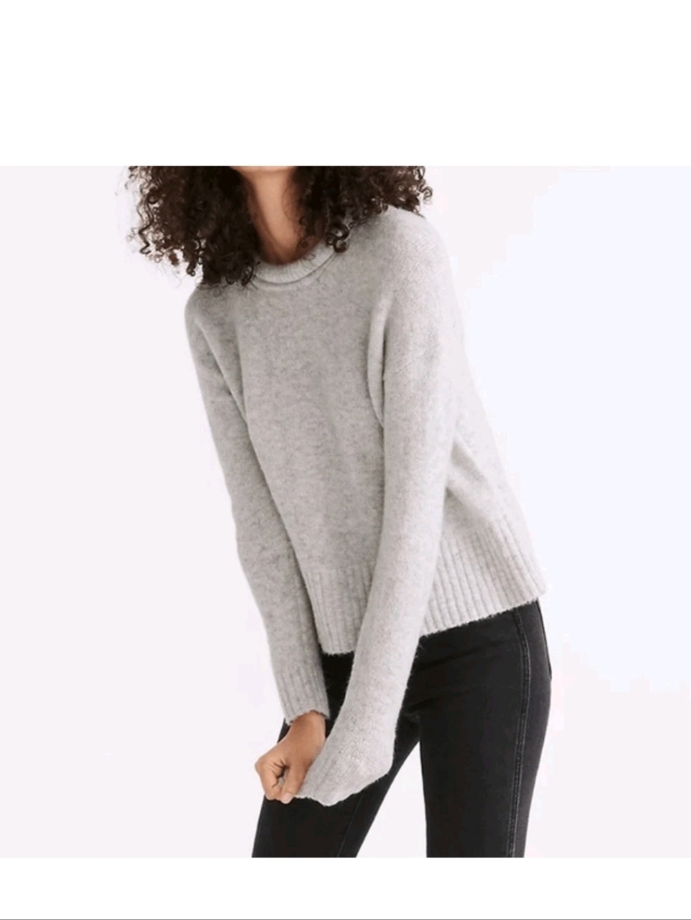 Madewell Heather Grey Fulton Wool Blend Mock Neck Sweater Small - Picture 2 of 8